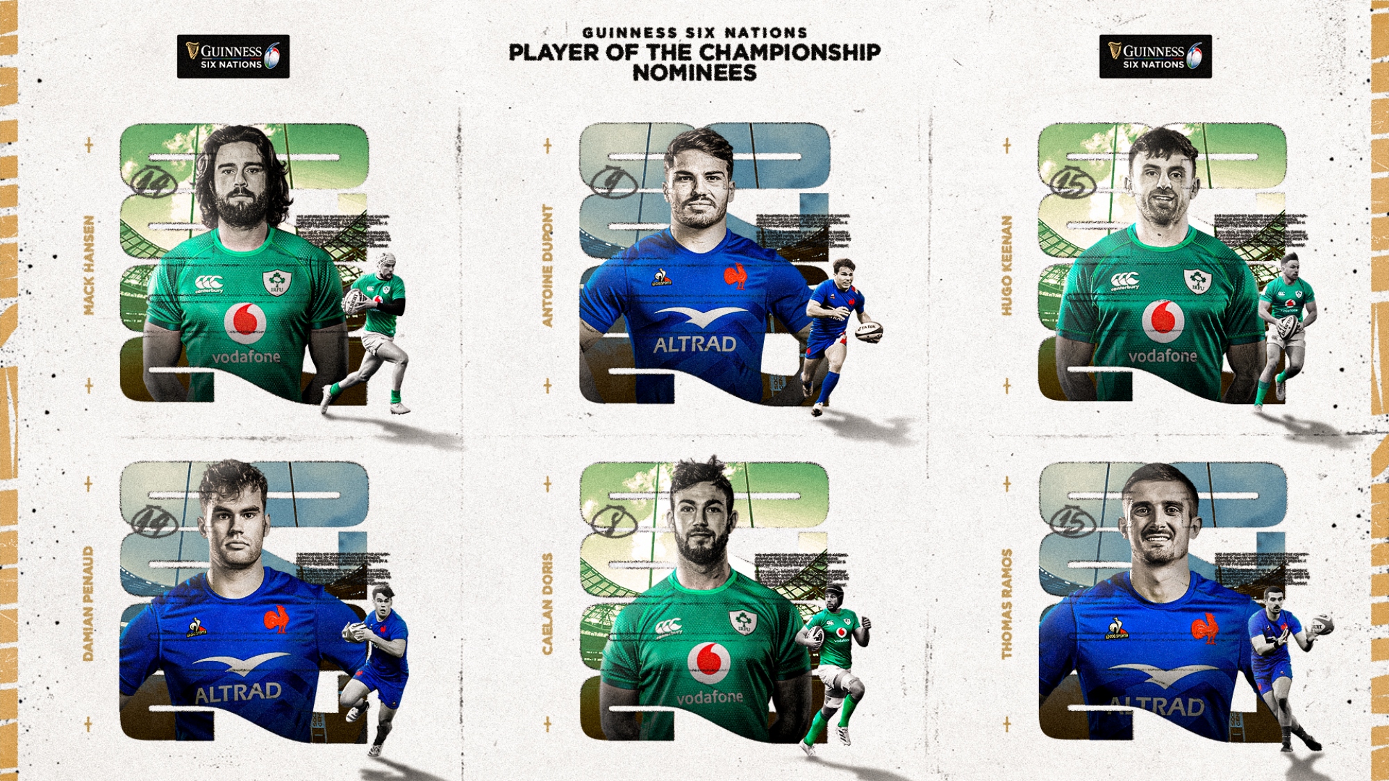 <strong>Ireland and France Players Dominate the 2023 Guinness Six Nations Player of The Championship Shortlist</strong>