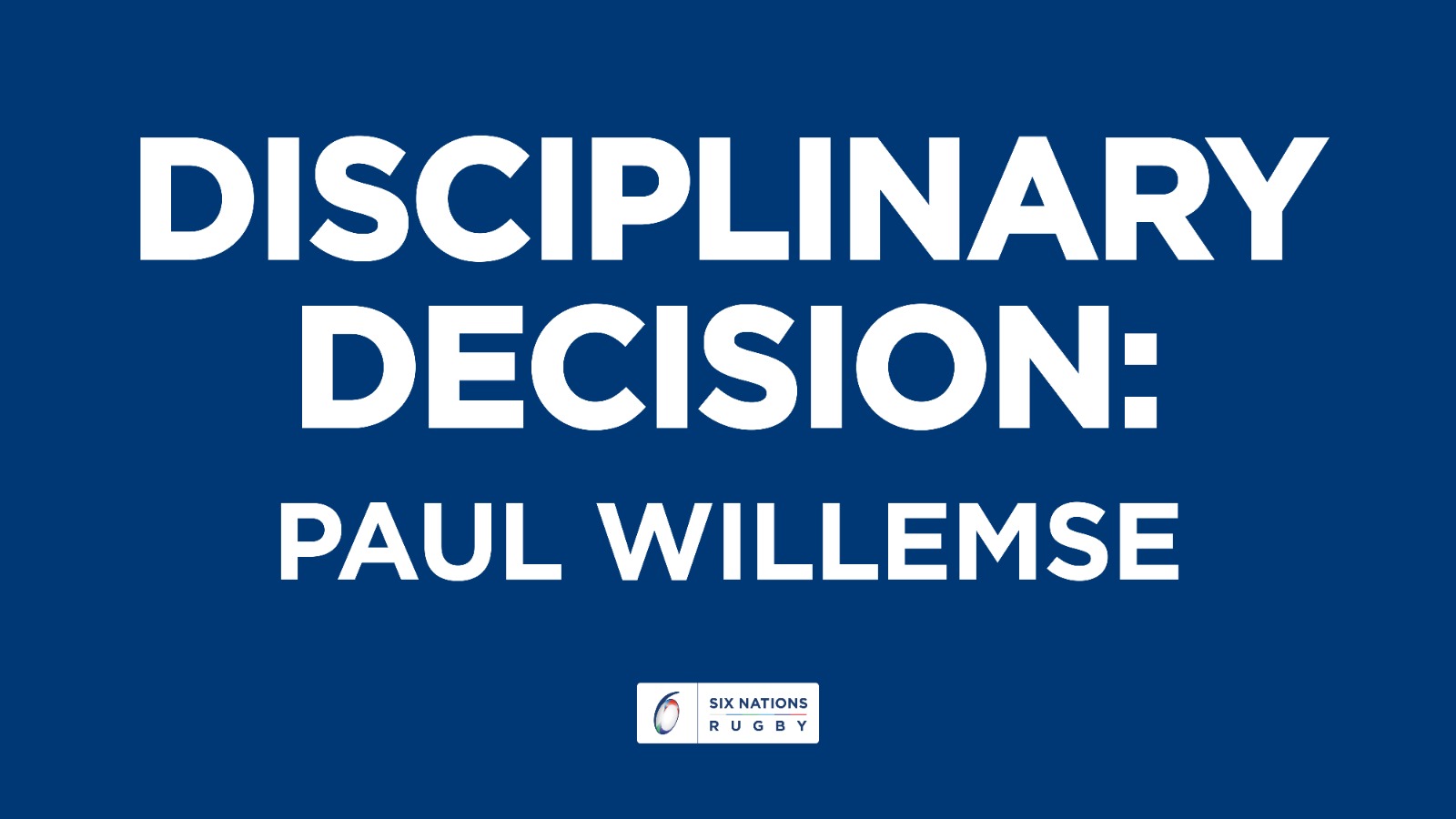 Independent Disciplinary update:  Paul Willemse Decision