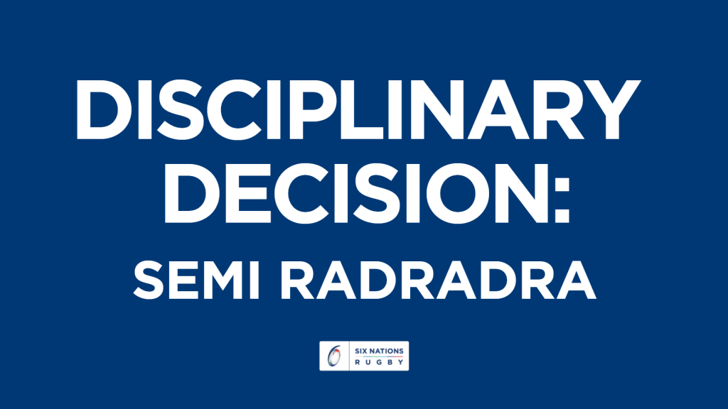 Independent Disciplinary update: Semi Radradra