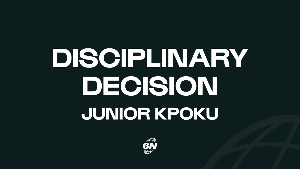 Independent Disciplinary update: Junior Kpoku