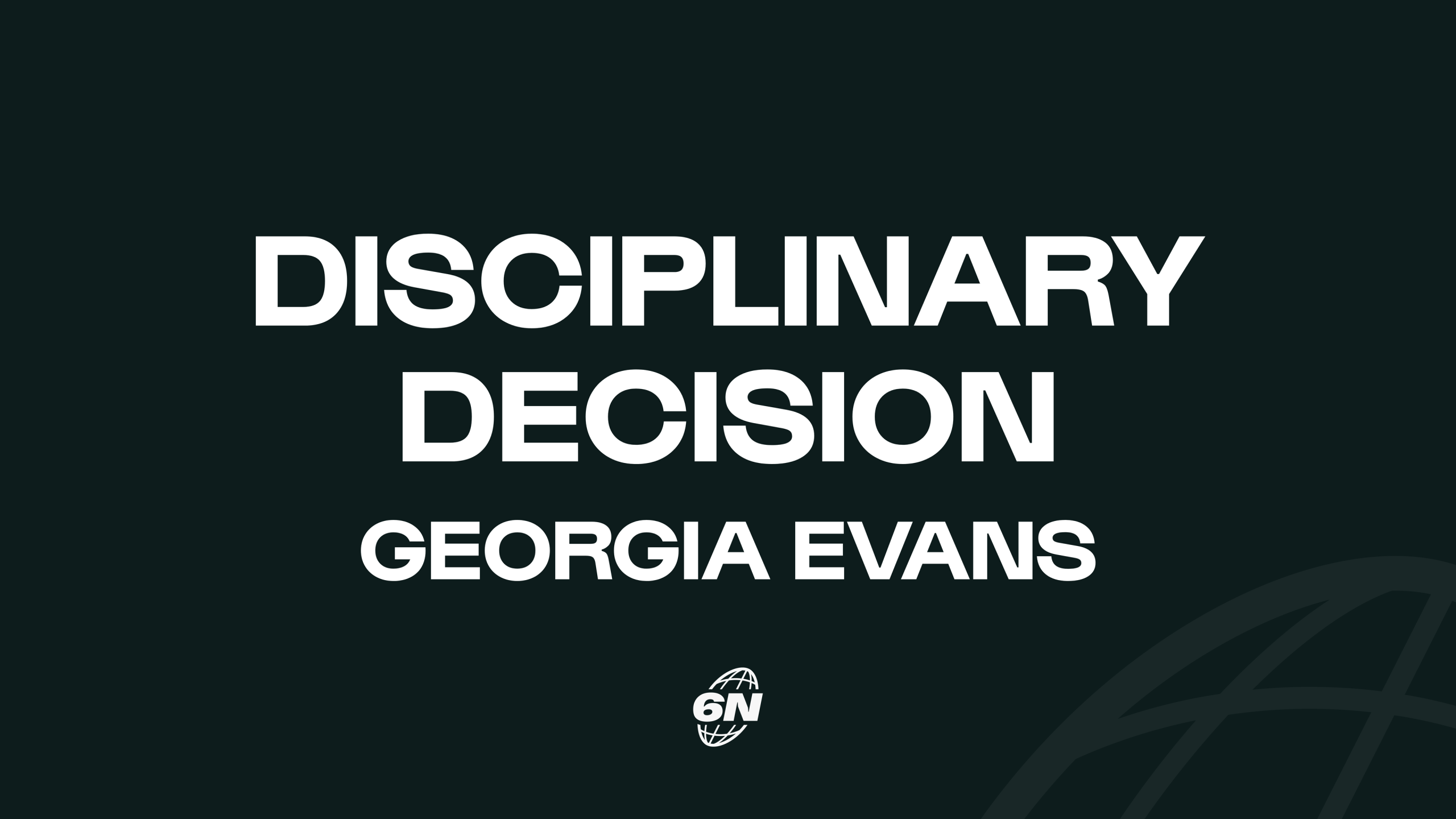 Independent Disciplinary update: Georgia Evans (Wales)