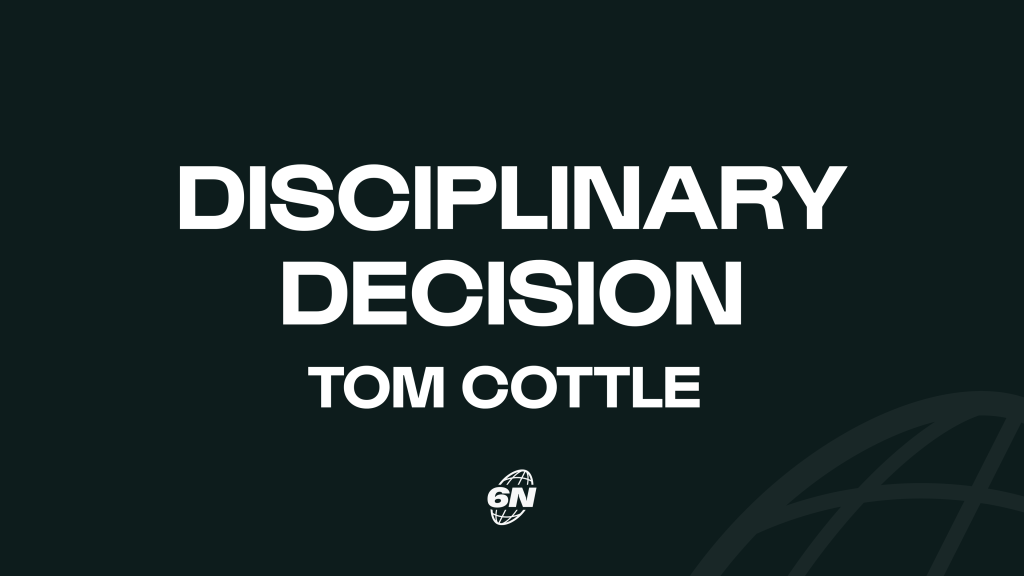 Independent Disciplinary update: Tom Cottle (Wales)