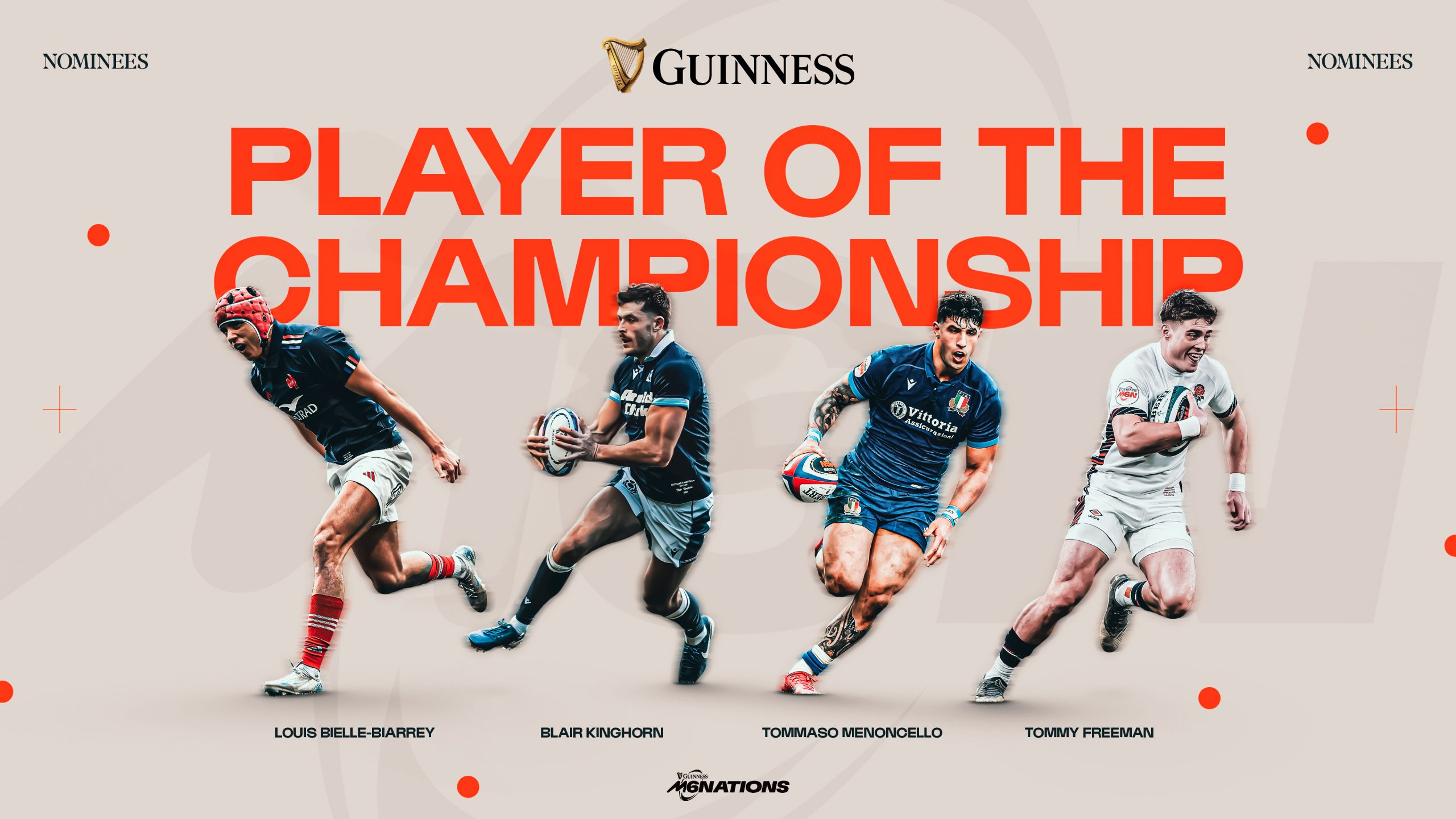 Four nominees confirmed for the coveted ‘Guinness Men’s Six Nations Player of The Championship’ Award