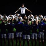 The All Blacks perform the haka during a November Test match.