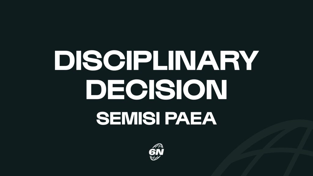 Independent Disciplinary update: Semisi Paea (Tonga)